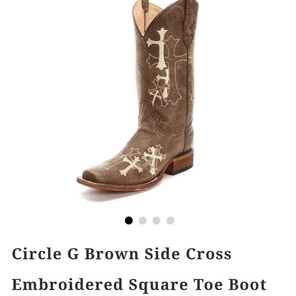 Circle G Tan Cross Embroidered Boots